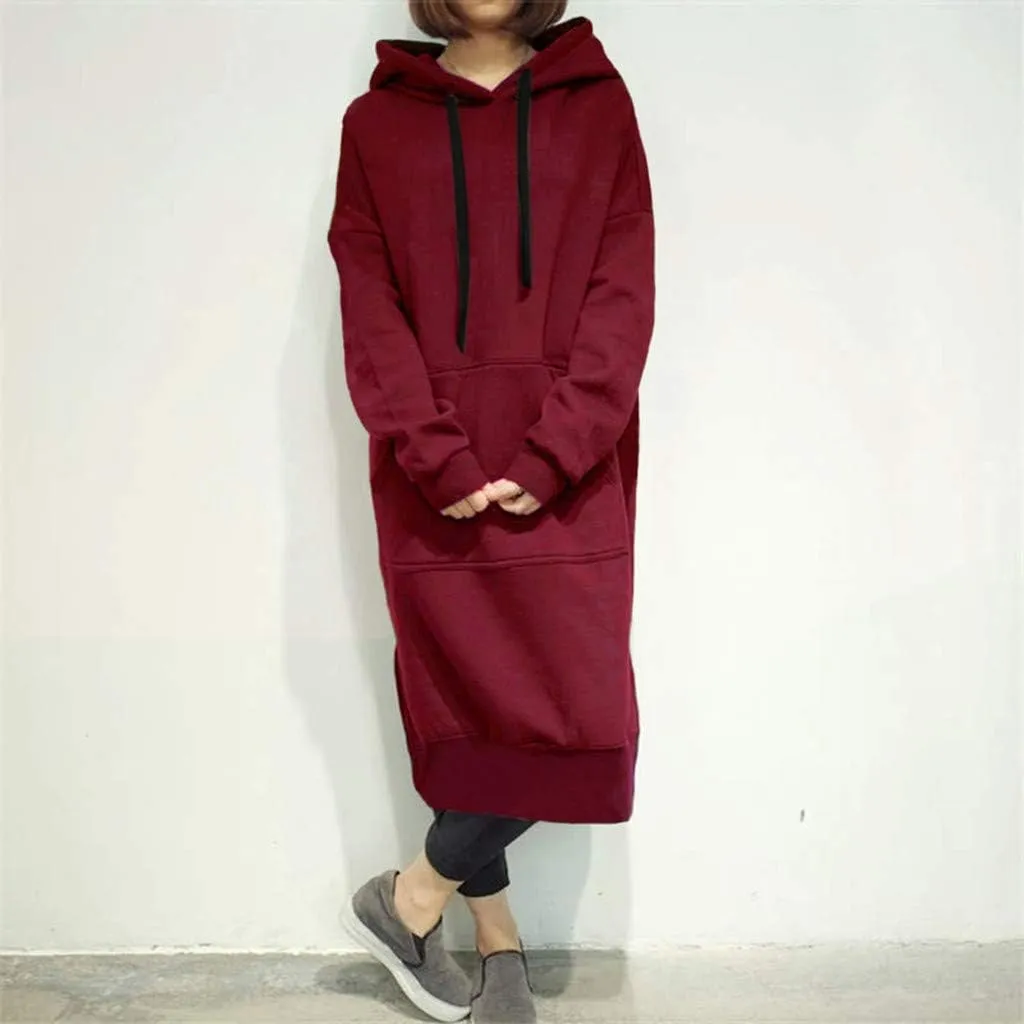 Womens Oversized Sweatshirt Dress Hoodies Pullover Long Sleeve Hoodie Dress for Women Hooded Sweatshirts Mini Dress