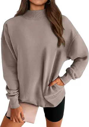Womens Oversized Sweatshirt Turtleneck Long Sleeve Sweater Casual Loose Fit Pullover Fall Winter Clothes with Pocket