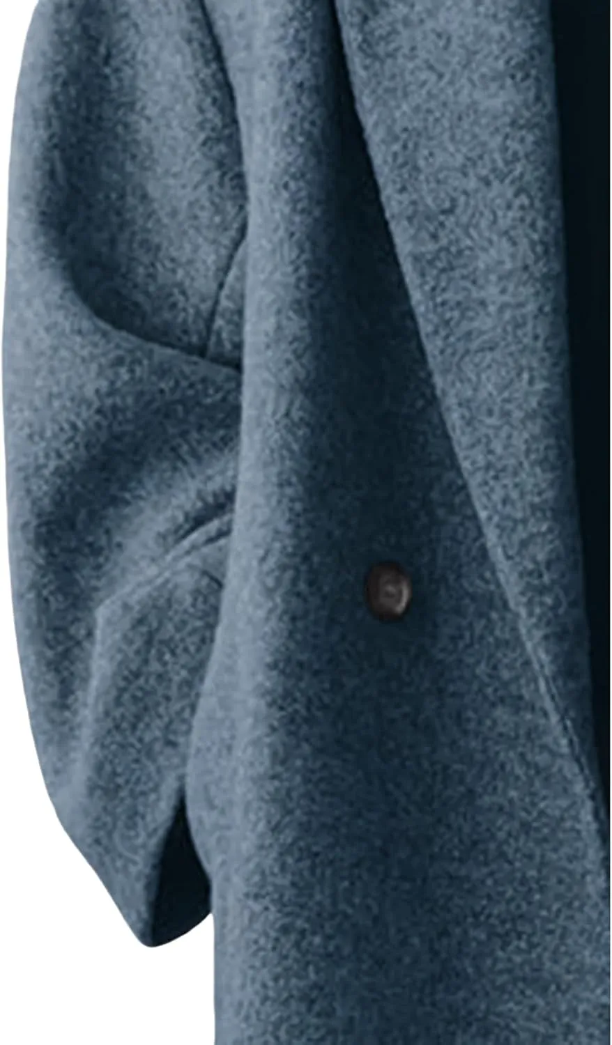 Women's Oversized Wool Blend Coat Lightweight Notched Collar Button Down Lapel Long Trench Coat Business Pea Coat
