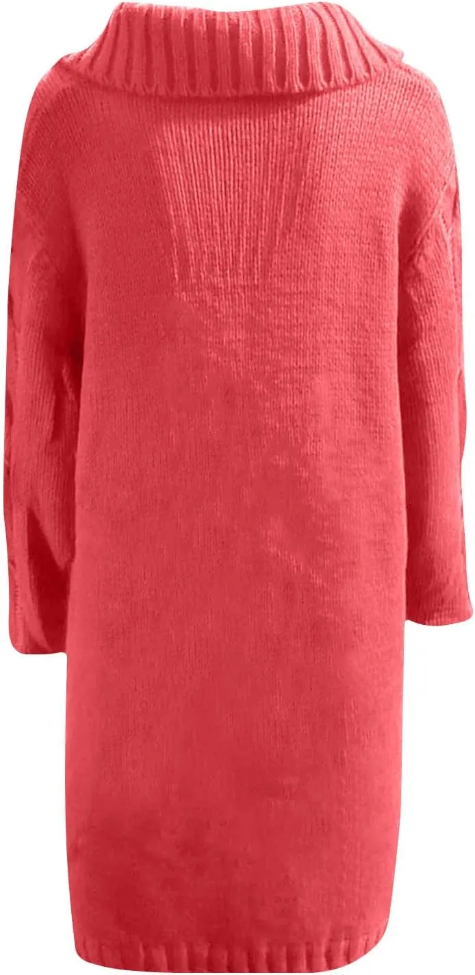 Womens Plus Size Cable Knit Sweaters Cardigans Fall Open Front Cardigan Sweaters Outerwear Chunky Cardigan Long Coat