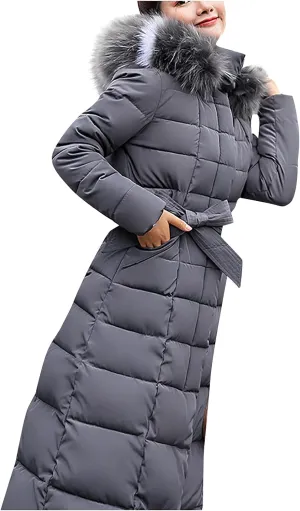 Women's Puffer Jacket Winter Windproof Warm Down Coats Waterproof Thicken Puffer Jackets With Faux Fur Removable Hood