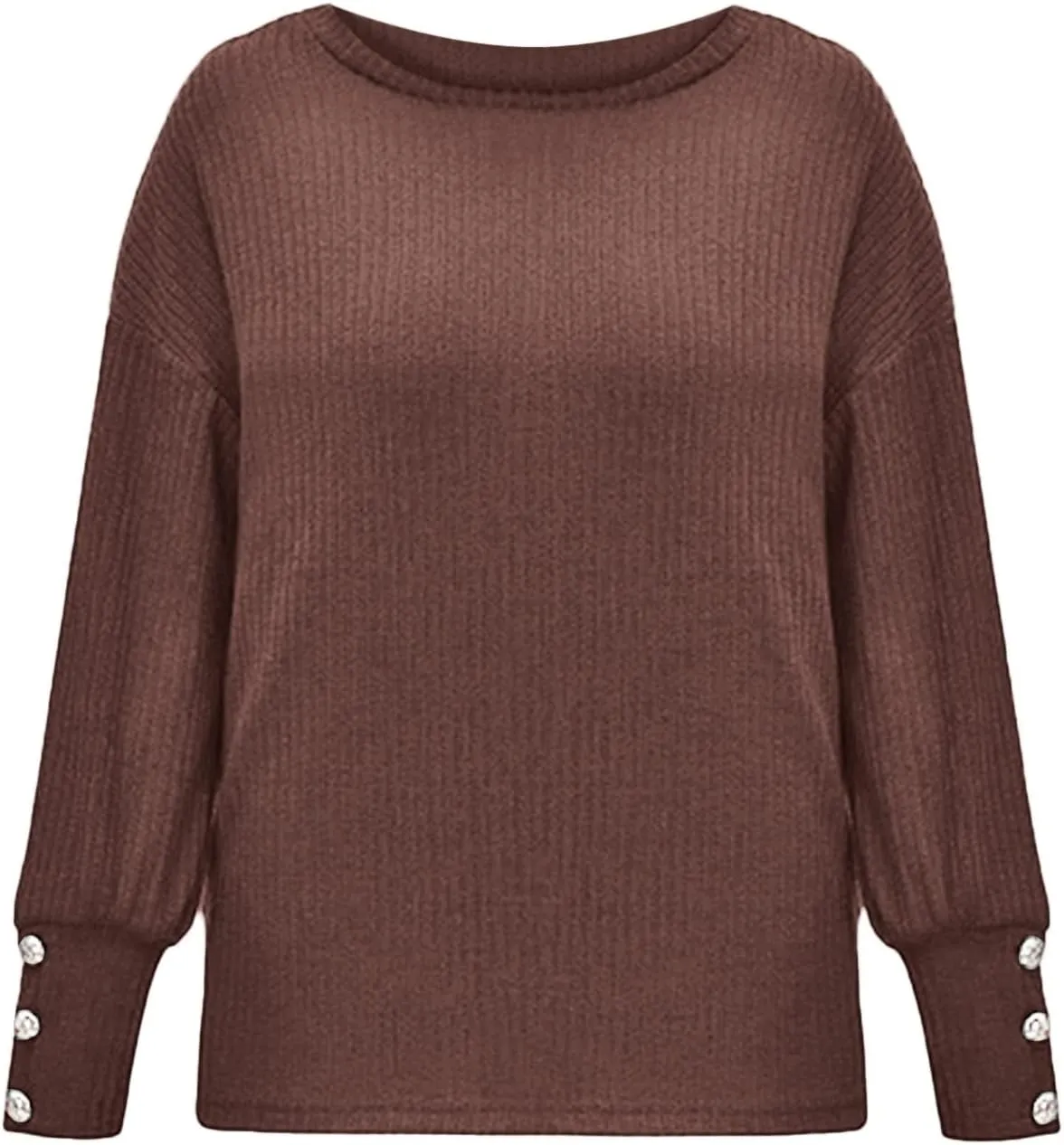 Womens Pullover Sweaters 2024 Fall Oversized Turtleneck Dressy Casual Ribbed Knit Button Sweater Tunic Tops