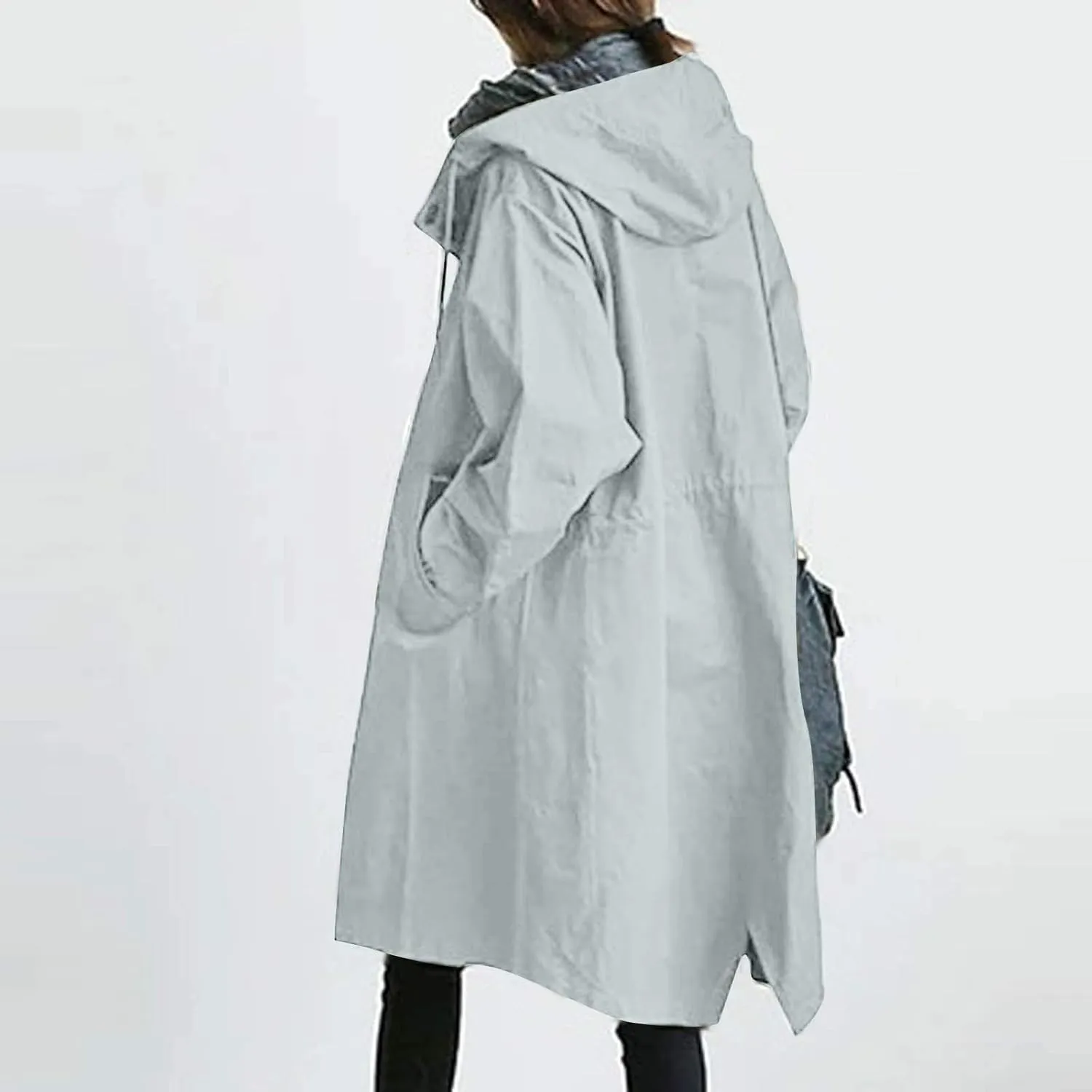 Womens Single Breasted Trench Coat Womens Elegant Windbreaker Wild Winter Women'S Coat Lapel Button Down Pedcoat