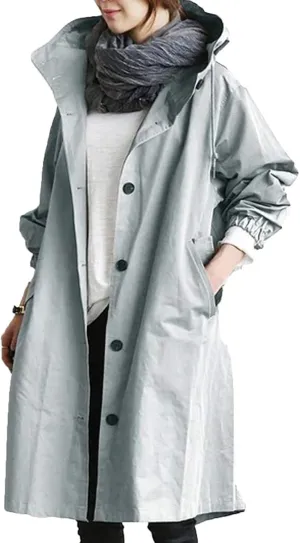 Womens Single Breasted Trench Coat Womens Elegant Windbreaker Wild Winter Women'S Coat Lapel Button Down Pedcoat