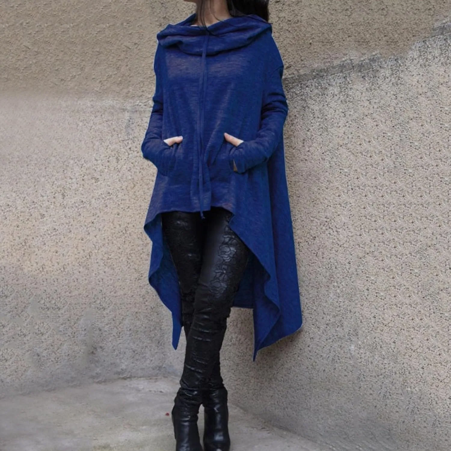 Women’s Slub Knit Full-Zip Hoodie Women Loose Hoodie Long Hooded Tops Ladies Sweatshirt Sweaters Casual Fashion