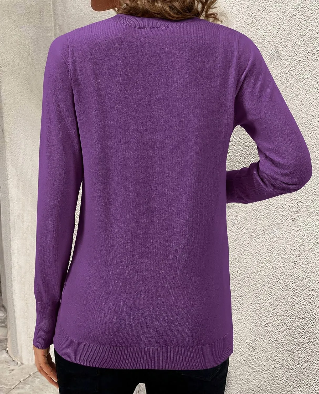 Women's Spring Sweaters 2025 Casual Thin Long Sleeve Pullover V Neck Lightweight Sweatshirts Cute Blouse Tops