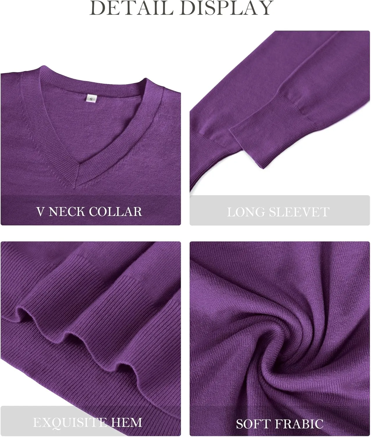 Women's Spring Sweaters 2025 Casual Thin Long Sleeve Pullover V Neck Lightweight Sweatshirts Cute Blouse Tops