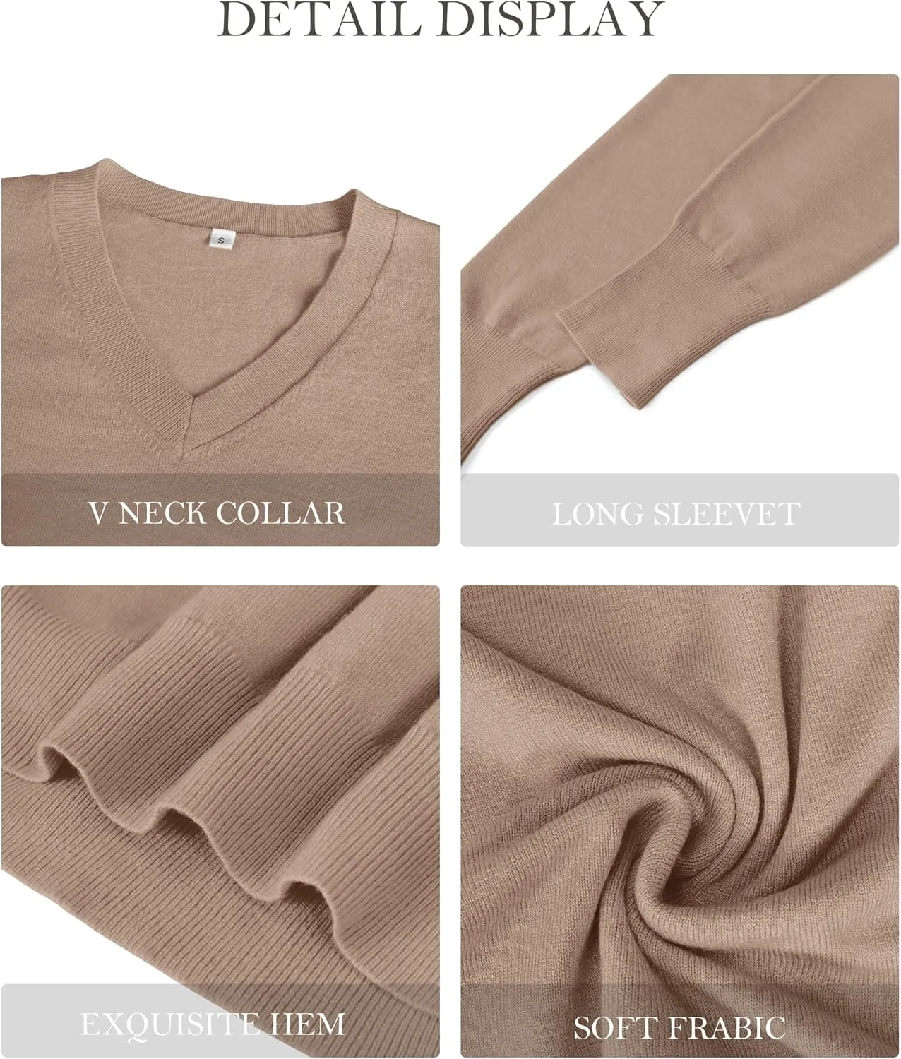 Women's Spring Sweaters 2025 Casual Thin Long Sleeve Pullover V Neck Lightweight Sweatshirts Cute Blouse Tops