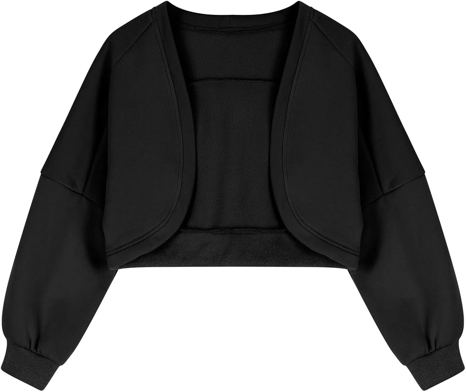 Womens Sweatshirt Cardigan Shrug 2024 Lightweight Open Front Long Sleeve Cropped Cardigan Fleece Fall Outwear