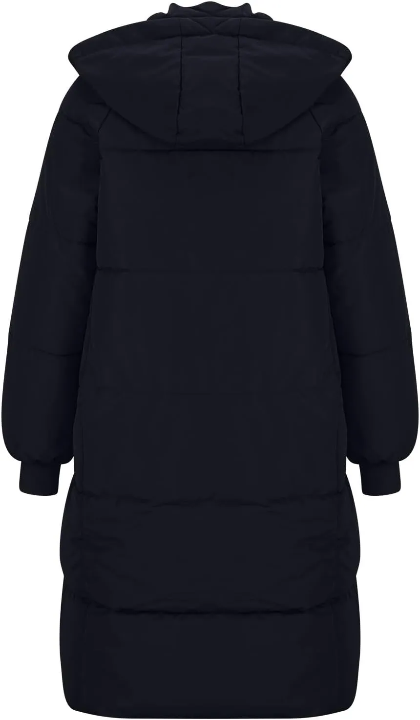 Women's Thick Long Length Cocoon Puffer Coat Full Zip Hooded Thickened Long Down Jacket Maxi Parka Puffer Coat