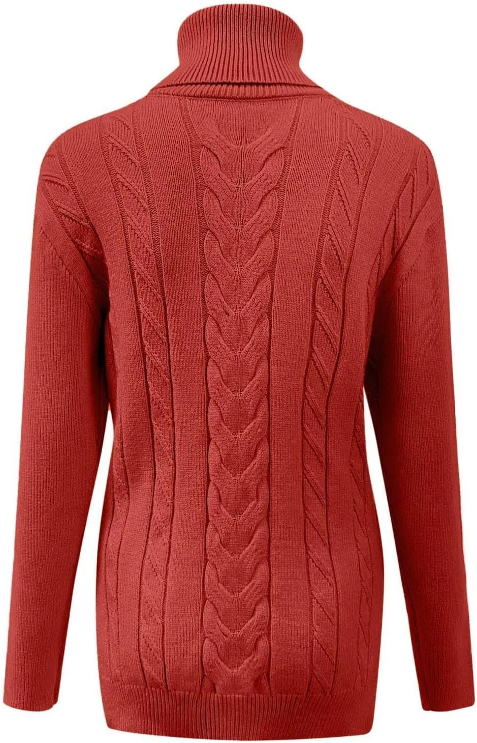 Womens Turtleneck Sweaters Long Sleeve Chunky Pullover Sweater Casual Slim Fit Fall Loose Knit Jumper Tops 2024