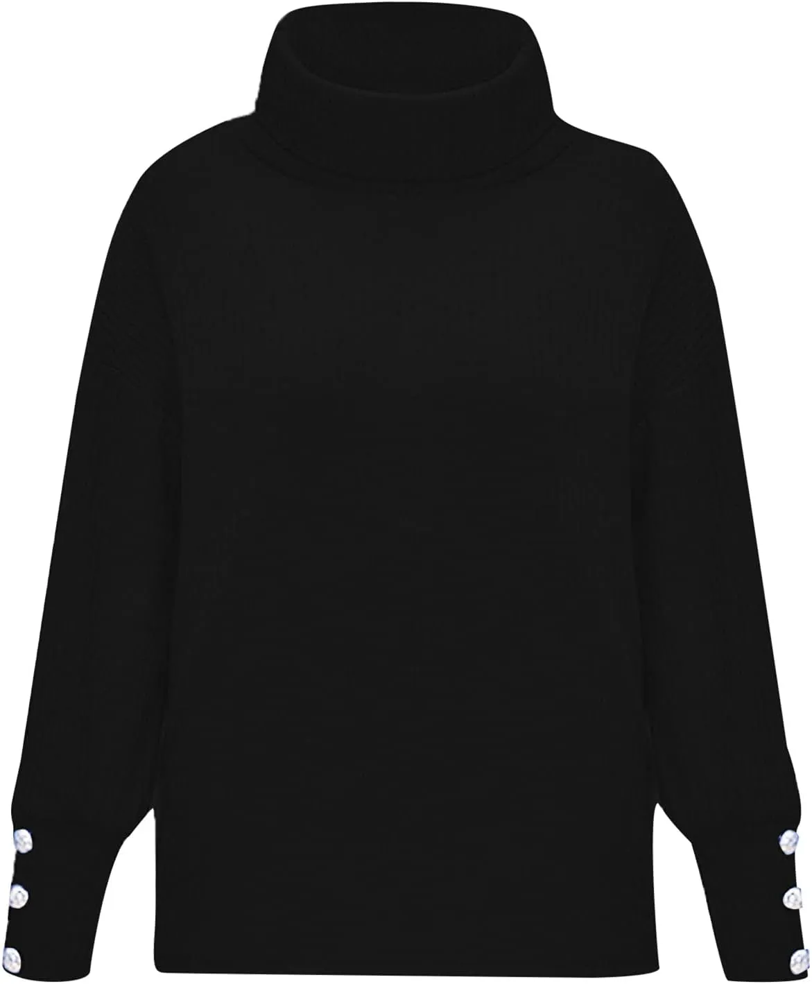 Womens Turtleneck Sweaters Plus Size Lantern Sleeve Ribbed Knit Pullover Casual Soft Solid Fall Winter Jumper Tops
