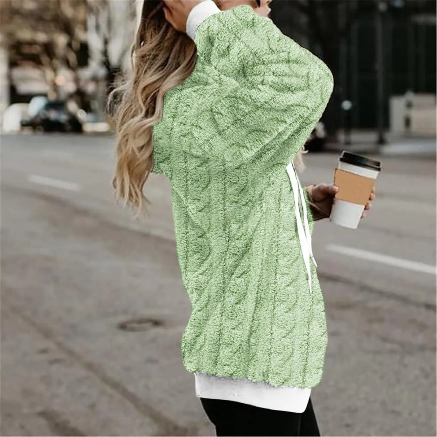 Womens Winter Hoodies Warm Fleece Sherpa Lined Pullover Hooded Sweatshirts Fuzzy Fleece Sweatshirts Long Sleeve Hoodie