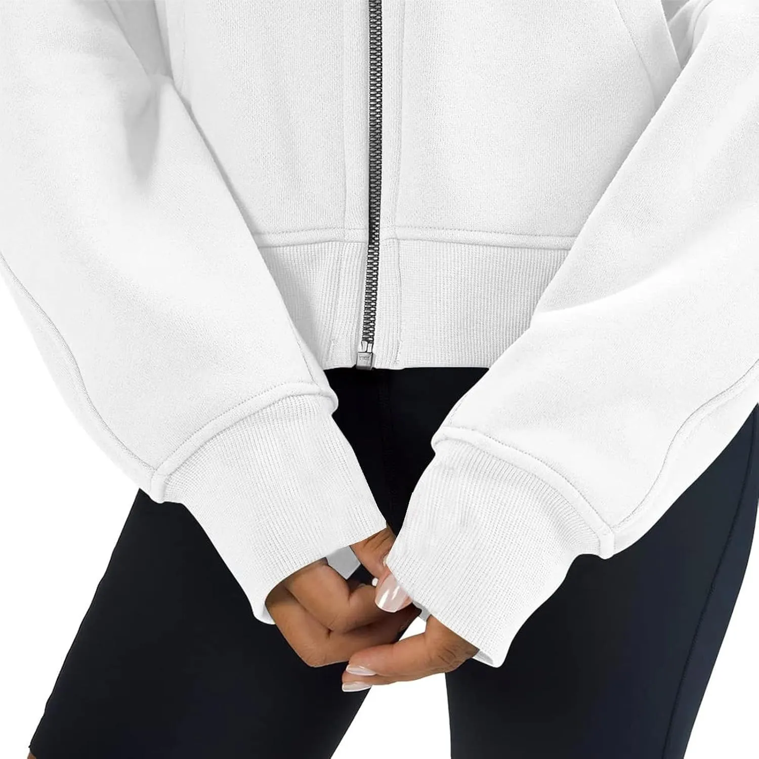 Womens Zip Up Hoodies Cropped Sweatshirts Fleece Pullover Casual Hooded Sweatshirt Fall Outfits Y2k Winter Tops 2024