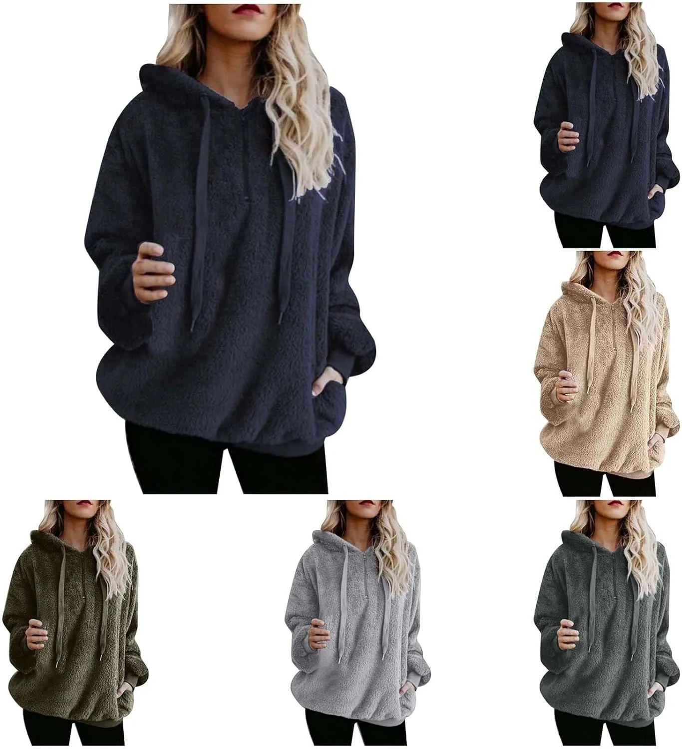 Womens Zip up Hoodies Fleece Scrub Jacket with Hood Y2k Oversized Sweatshirts Casual Winter Coats for Teen Girls