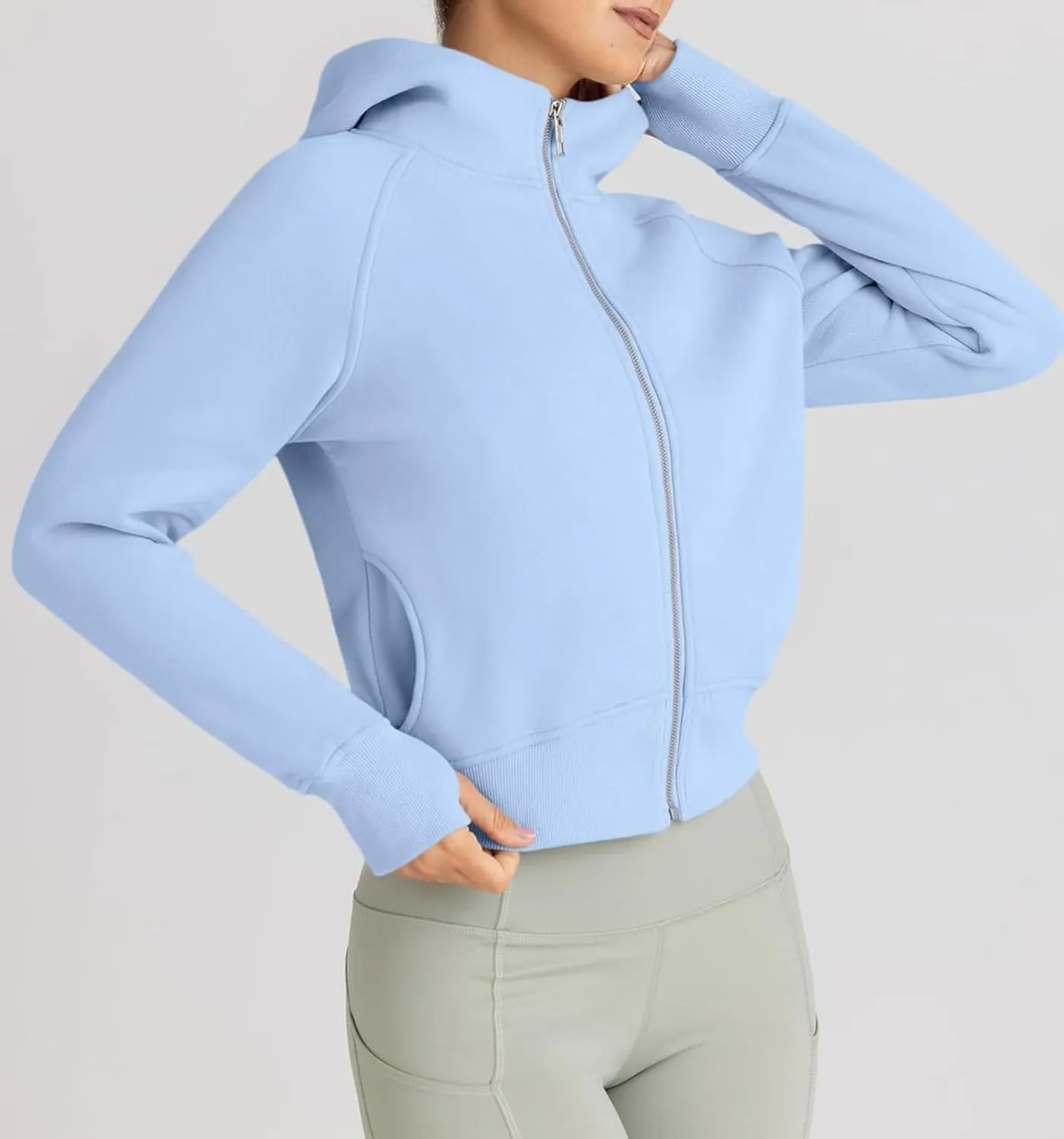 Womens Zip Up Hoodies Jackets Cropped Sweatshirts Fleece Fall Outfits Casual Comfy Y2k Tops Winter Clothes 2024