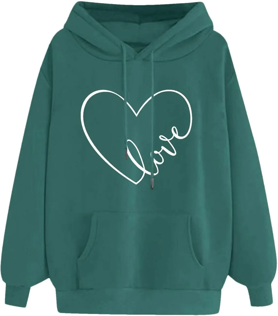 Womens Zip Up Hoodies,Teen Girl Heart Shape Sweater Long Sleeve Hoodies Valentine's Day Drawstring Pullover Tops