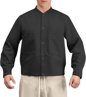 Xiaojmake Fleece Sweatshirt for Men Button Down Lightweight Spring Fall Long Sleeve Active Jackets Cotton Cardigan Sweater