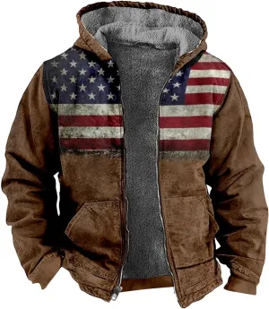 Yesunpxs Winter Jackets for Men Heavyweight Sweatshirt Jacket Zip Up Sweatshirt Fleece Sherpa Lined Hoodie Coat with Pockets