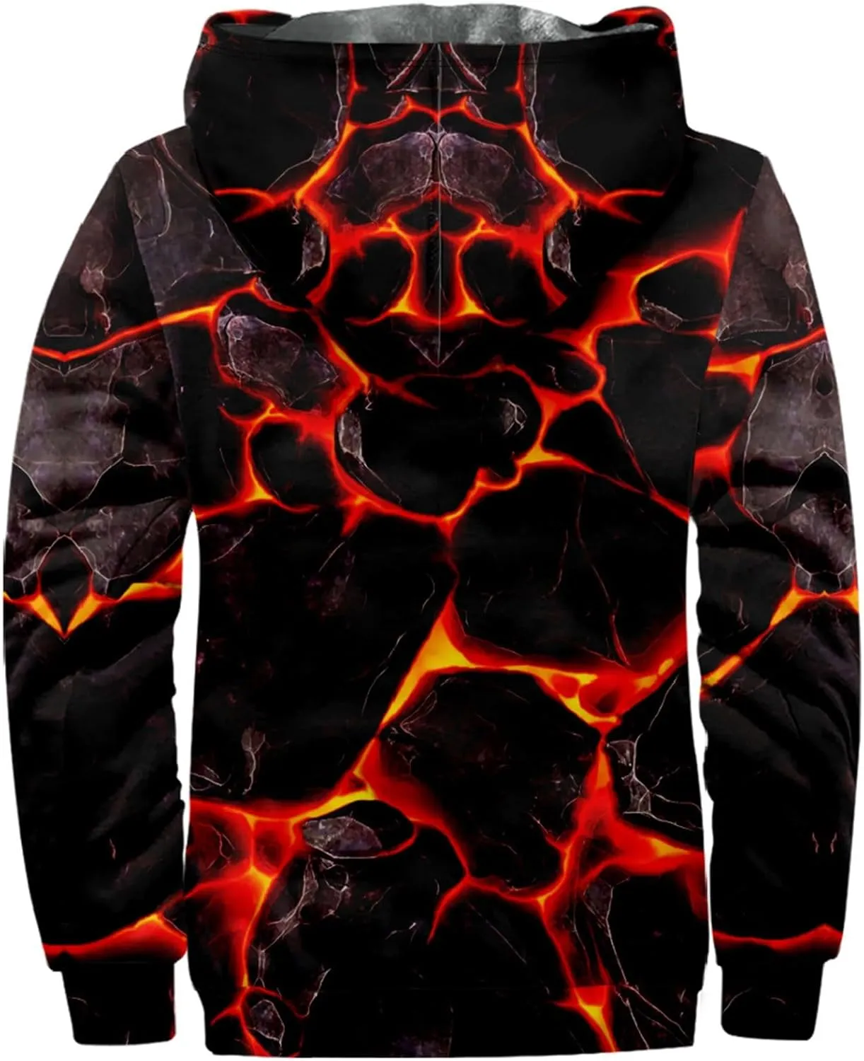 Ymosrh Men's Novelty Jacket Fleece Lined Sweatershirts Jackets Long Sleeve Printed Zip Up Winter Hoodie Coats Jacket