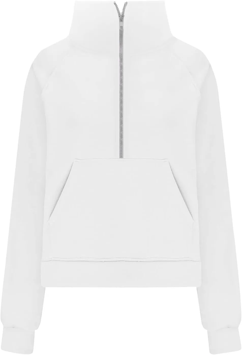 YRAETENM Sweatshirt for Women Oversized Cropped Half Zip Fleece Pullover Comfy Long Sleeve Athletic Fall Tops with Thumb Hole
