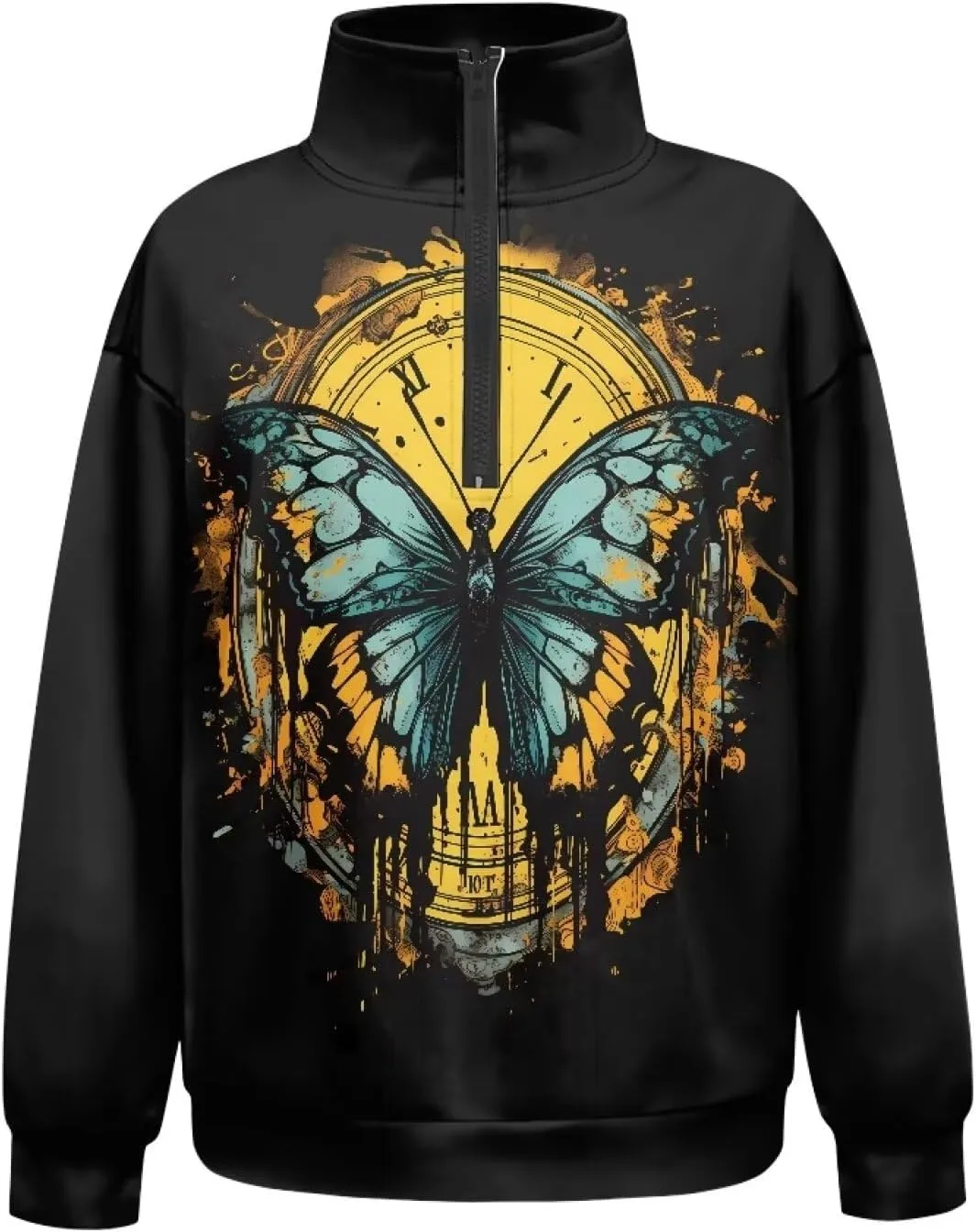 Ystardream Oversized Quarter Zip Sweatshirt Women Half Zip Hoodies Loose Fit