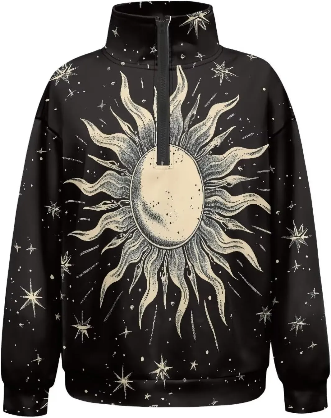 Ystardream Oversized Quarter Zip Sweatshirt Women Half Zip Hoodies S-3XL