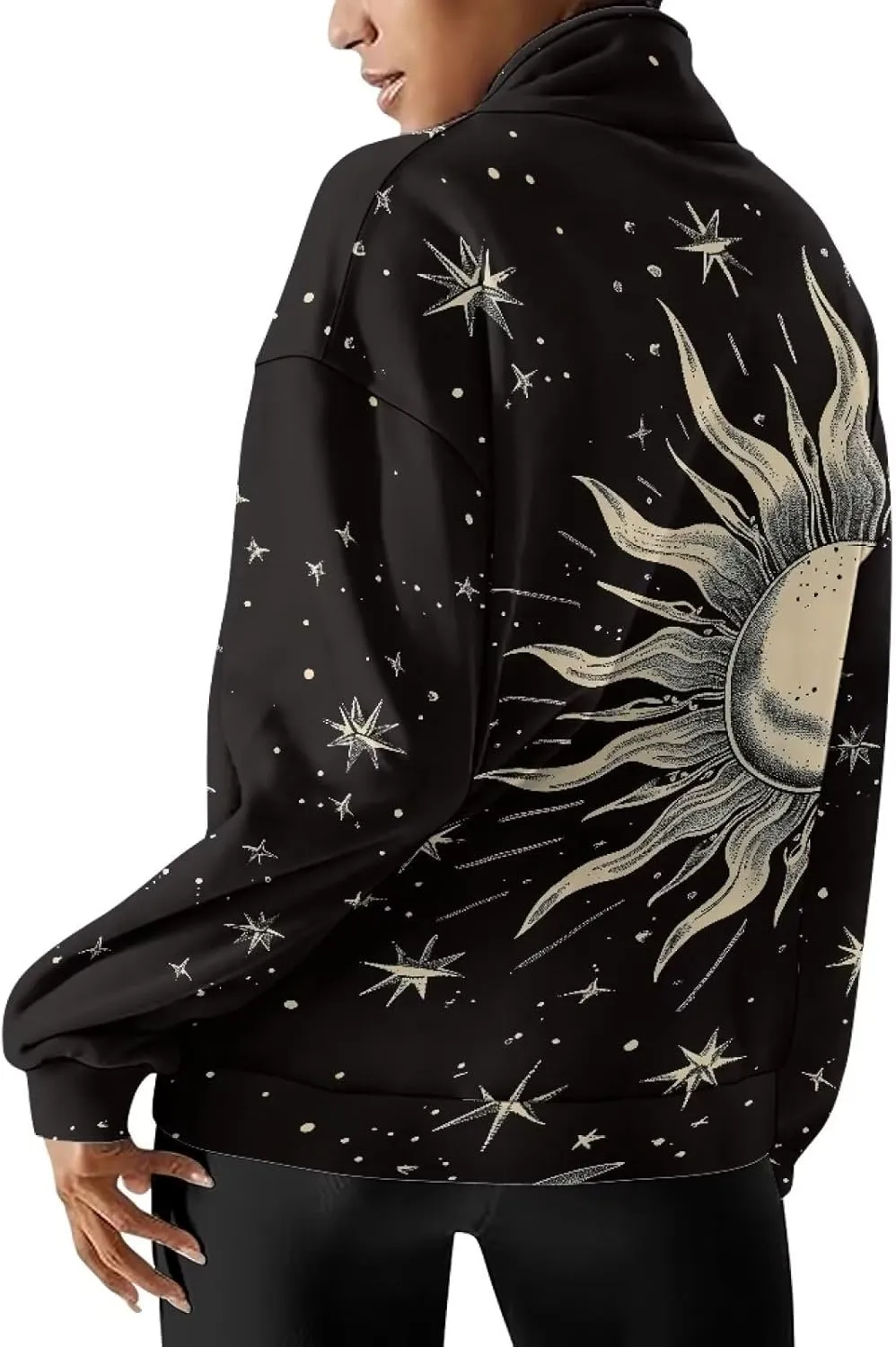 Ystardream Oversized Quarter Zip Sweatshirt Women Half Zip Hoodies S-3XL