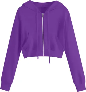 Zip Up Hoodies for Women Cropped Sweatshirts Fleece Jackets Fall Outfits Casual Hooded Sweatshirts Y2k Pulloveer Tops